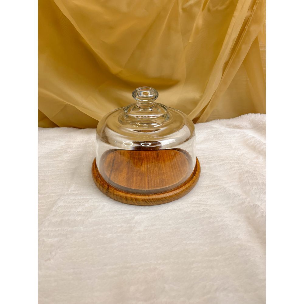 Elegant Glass Dome with Wooden Base‎ - Versatile Display Cloche